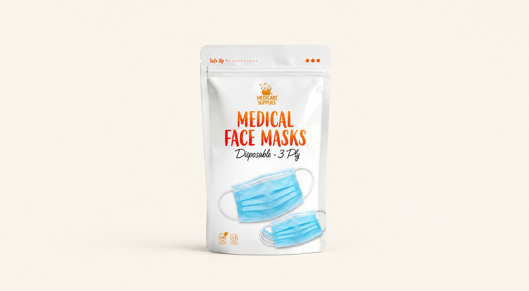 Exemple de sachet doypack pour masques médicaux