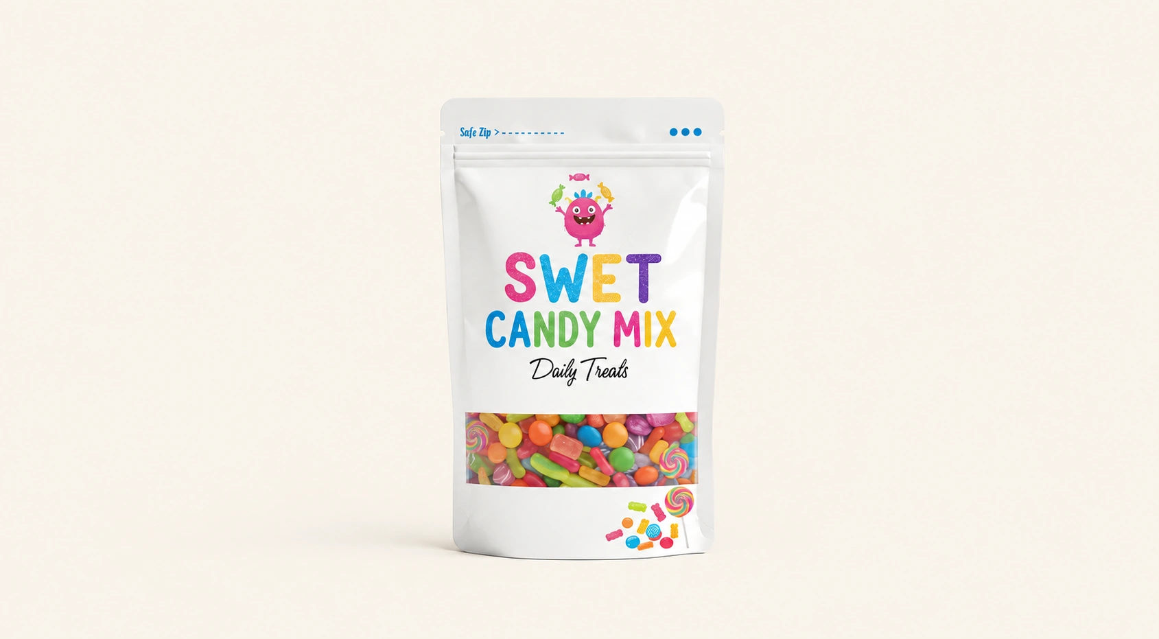 Exemple de sachet doypack pour confiserie